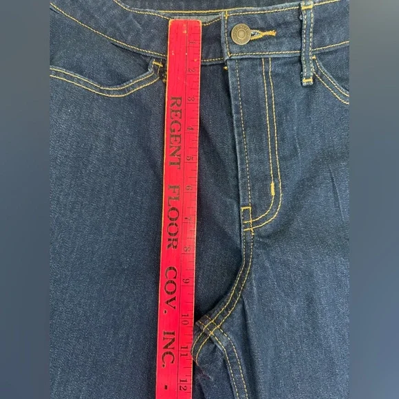 P102 Old Navy Dark Blue Petite High-Rise Wide Leg Jeans - Picture 6 of 7